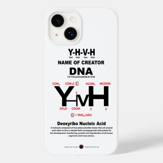 Coques Case-Mate iPhone Liaison chimique YHVH-DNA (Verso)