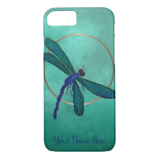 Coques Case-Mate iPhone Libellule bleue et verte (Dos)