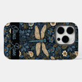 Coques Case-Mate iPhone Libellule bleue vintage (Verso (horizontal))