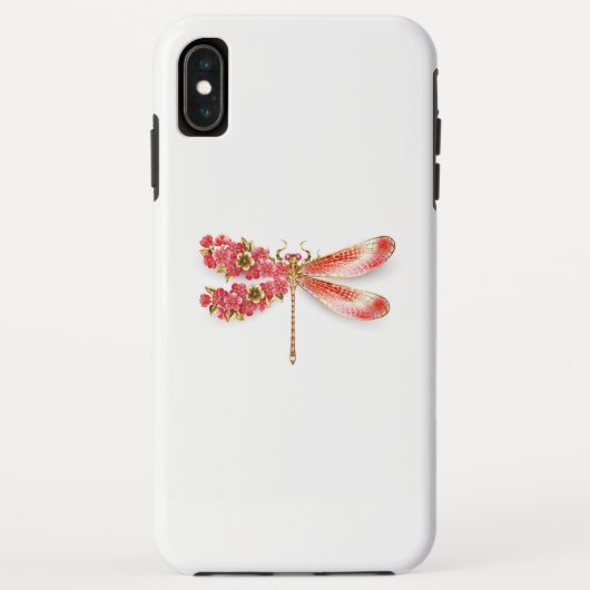 Coques Case-Mate iPhone libellule de fleurs avec sakura de bijoux (Dos)