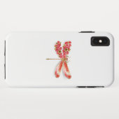 Coques Case-Mate iPhone libellule de fleurs avec sakura de bijoux (Dos (Horizontal))