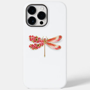 Coque Pour Pour iPhone 14 Pro Max libellule de fleurs avec sakura de bijoux