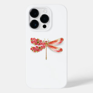 Coque Pour iPhone 14 Pro libellule de fleurs avec sakura de bijoux