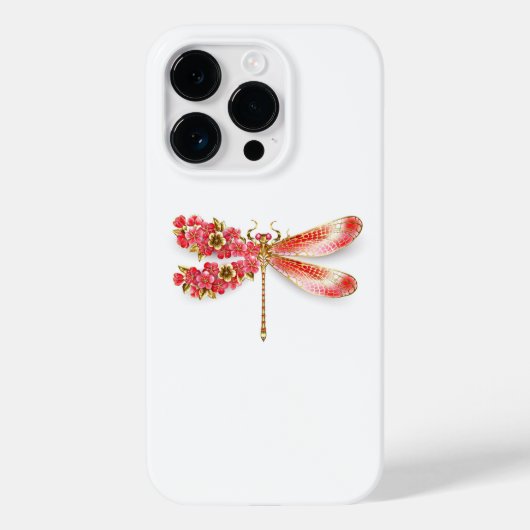 Coques Case-Mate iPhone libellule de fleurs avec sakura de bijoux (Verso)