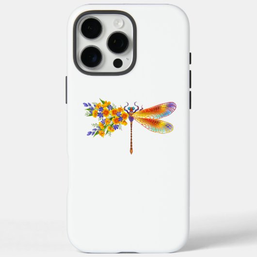 Coques Case-Mate iPhone libellule de fleurs jaunes (Verso)