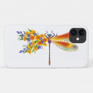 Case-Mate iPhone Case libellule de fleurs jaunes