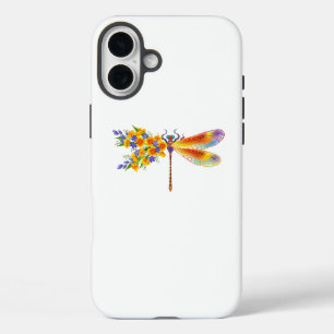 Coques iPhone 16 Plus libellule de fleurs jaunes
