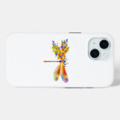 Coques Case-Mate iPhone libellule de fleurs jaunes (Verso (horizontal))