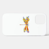 Coques Case-Mate iPhone libellule de fleurs jaunes (Verso (horizontal))