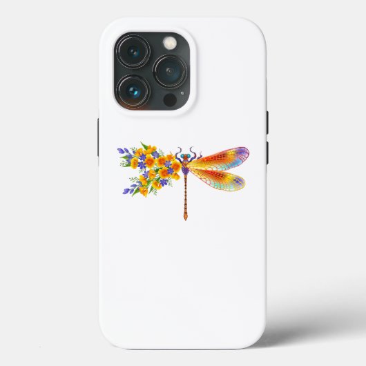 Coques Case-Mate iPhone libellule de fleurs jaunes (Verso)