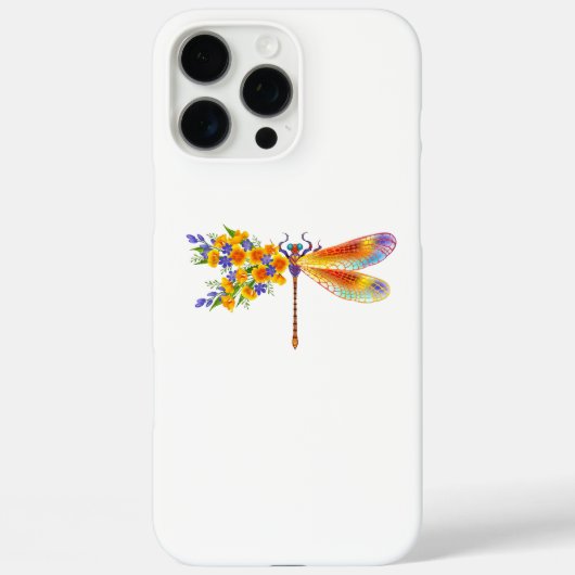 Coques Case-Mate iPhone libellule de fleurs jaunes (Verso)