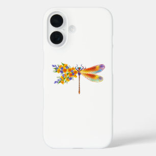 Coques iPhone 16 libellule de fleurs jaunes