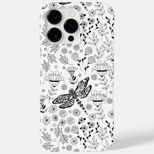 Coques Case-Mate iPhone libellule et fleurs (Verso)