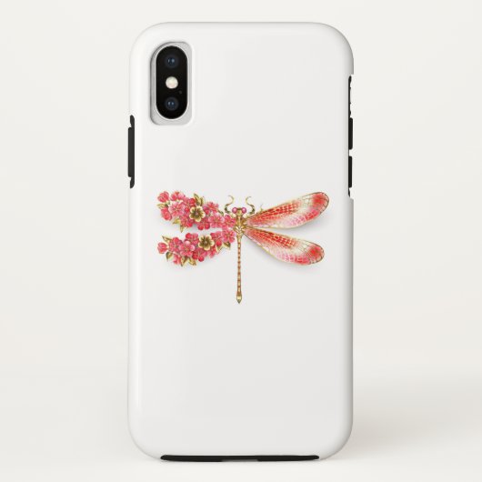 Coques Case-Mate iPhone Libellule fleur avec bijoux sakura (Dos)