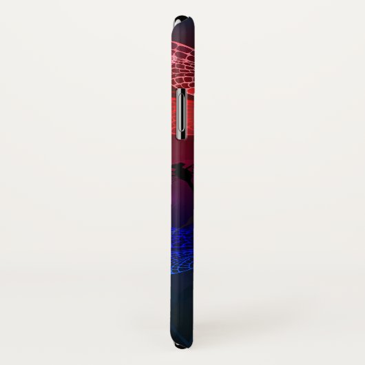 Coques Case-Mate iPhone libellule rouge brillante (Dos/Droite)