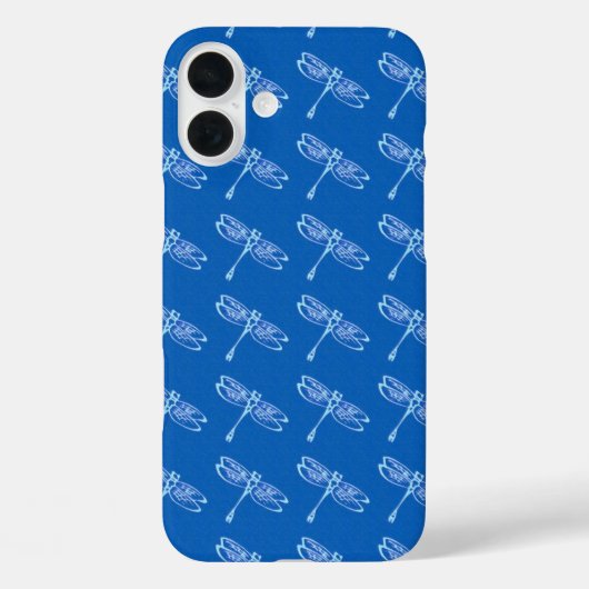 Coques Case-Mate iPhone libellules, bleu pâle sur bleu denim (Verso)