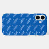 Coques Case-Mate iPhone libellules, bleu pâle sur bleu denim (Verso (horizontal))
