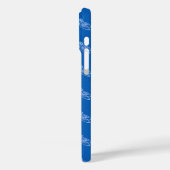 Coques Case-Mate iPhone libellules, bleu pâle sur bleu denim (Verso / Gauche)