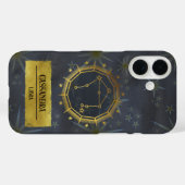 Coques Case-Mate iPhone Libra Dark Zodiac Astrologie : Noir & Or (Verso (horizontal))