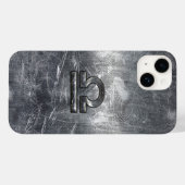 Coques Case-Mate iPhone Libra Zodiac Connexion argenté grunge style acier (Verso (horizontal))