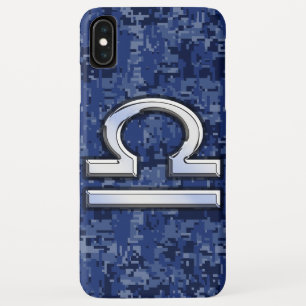 Coque Pour iPhone XS Max Libra Zodiac Connexion Camouflage numérique bleu