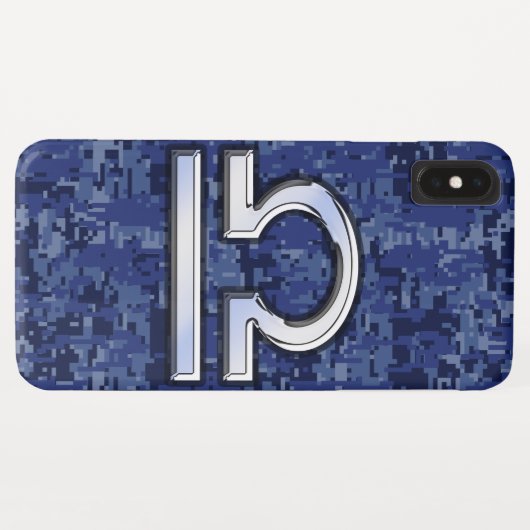 Coques Case-Mate iPhone Libra Zodiac Connexion Camouflage numérique bleu (Dos (Horizontal))