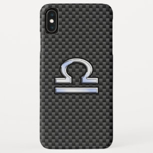 Etui iPhone Case-Mate Libra Zodiac Sign on Black Carbon Fibre Print