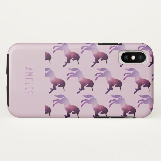 Coques Case-Mate iPhone licorne de galaxie spatiale (Dos (Horizontal))