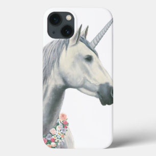 Etui iPhone Case-Mate Licorne d'esprit avec des fleurs autour de cou
