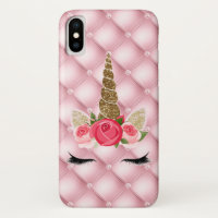 Licorne Fille Pailleté Or et Roses Roses Tendances