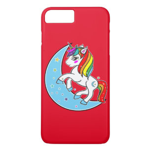 Case-Mate iPhone Case Licorne Lune Céleste Bleue Arc-en-ciel & Étoiles