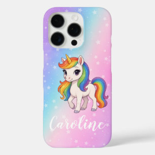 Coques iPhone 16 Pro Licorne magique colorée