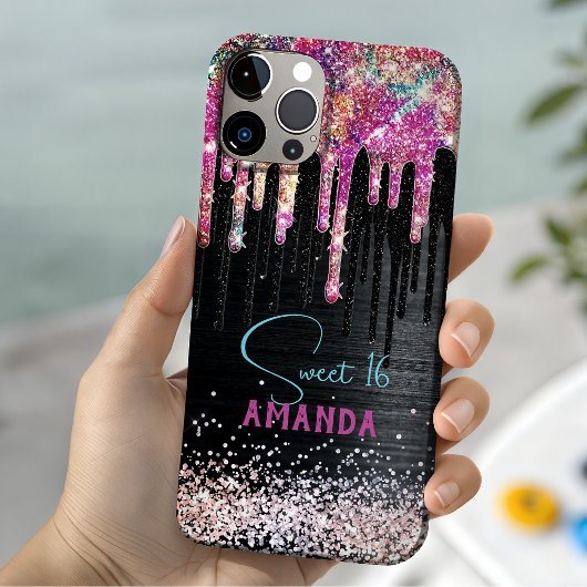 Coques Case-Mate iPhone Licorne mignonne anniversaire monogramme paillette