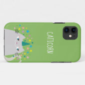 Coques Case-Mate iPhone Licorne Monogrammée Chat Mignon (Dos (Horizontal))