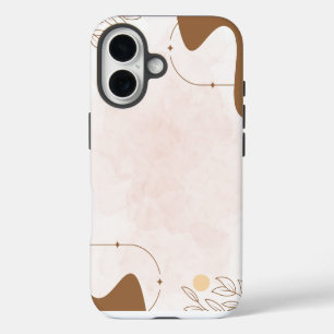 Coques iPhone 16 Lien Tree Floral Esthétique Crème Marron