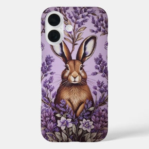 Coques iPhone 16 Lièvre mignon Avec Lavender William Morris Inspiré