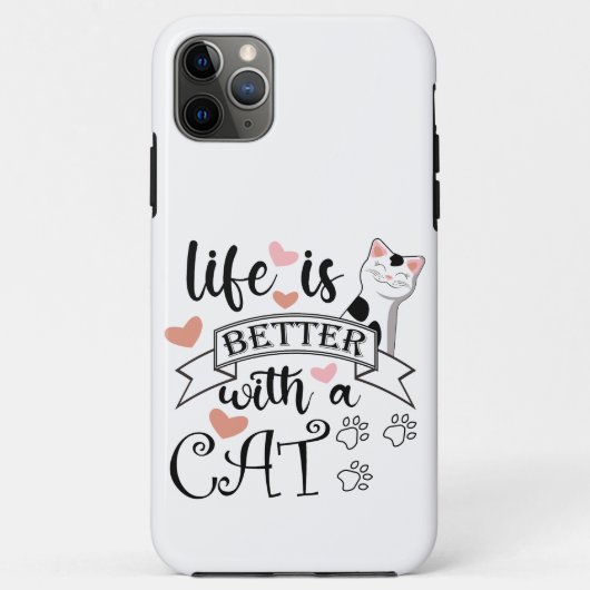 Coques Case-Mate iPhone Life is Better With a Cat quote slogan (Dos)