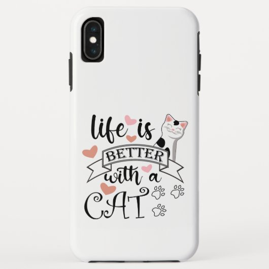 Coques Case-Mate iPhone Life is Better With a Cat quote slogan (Dos)