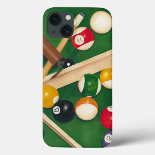 iPhone 13 Coque Lifelike Billiards Table with Balls and Chalk