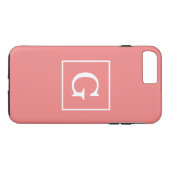 Coques Case-Mate iPhone Light Coral White Framed Initial monogram (Dos (Horizontal))
