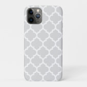Coques Case-Mate iPhone Light Gray White Moroccan Quatrefoil Pattern #5 (Dos)