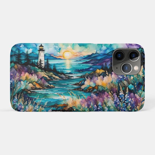 Coques Case-Mate iPhone Lighthouse Bay Mountain Fleur sauvage Garden (Dos (Horizontal))