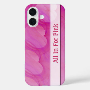 Coques iPhone 16 Ligne Abstraite Coeur rose soyeux