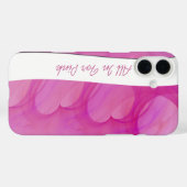 Coques Case-Mate iPhone Ligne Abstraite Coeur rose soyeux Customisée (Verso (horizontal))