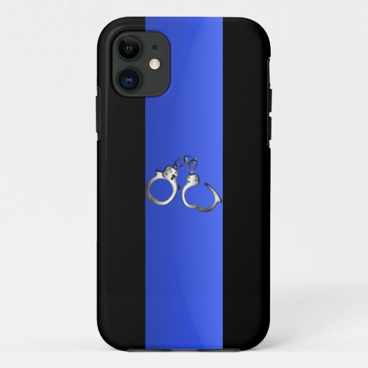 Coques Case-Mate iPhone Ligne Bleue Mince et menottes (Dos)