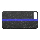 Coques Case-Mate iPhone Ligne bleue mince Parties scintillant (Dos (Horizontal))