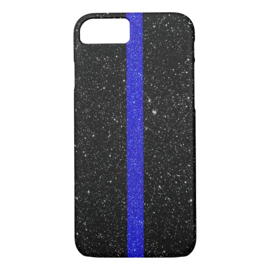 Coques Case-Mate iPhone Ligne bleue mince Parties scintillant (Dos)