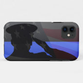 Coques Case-Mate iPhone Ligne Bleue Mince - Salon Drapeau (Dos (Horizontal))