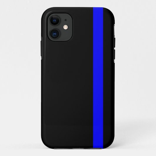 Coques Case-Mate iPhone Ligne Bleue Mince Symbolique Noir vertical (Dos)