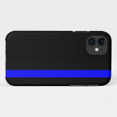 Coques Case-Mate iPhone Ligne Bleue Mince Symbolique Noir vertical (Dos (Horizontal))